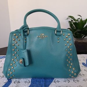 Coach teal studded purse